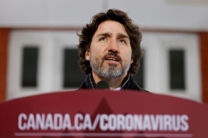 FILE PHOTO: Canada's Prime Minister Justin Trudeau attends a news conference in Ottawa