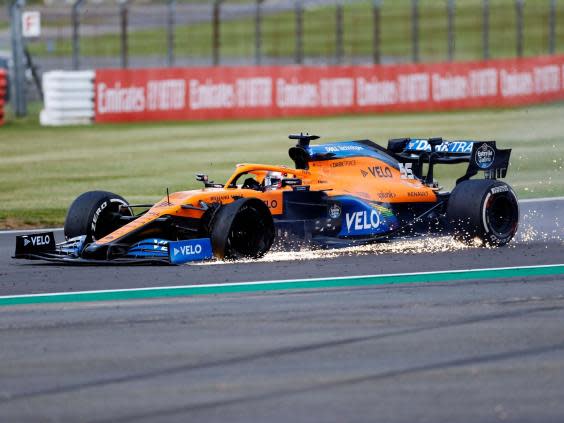 Carlos Sainz saw his British Grand Prix hopes go up in smoke due to a late puncture (Getty)