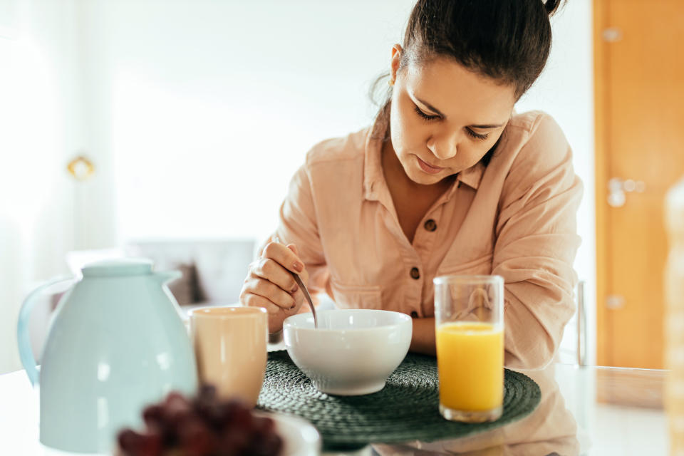 Portrait of woman with lack of appetite during meal