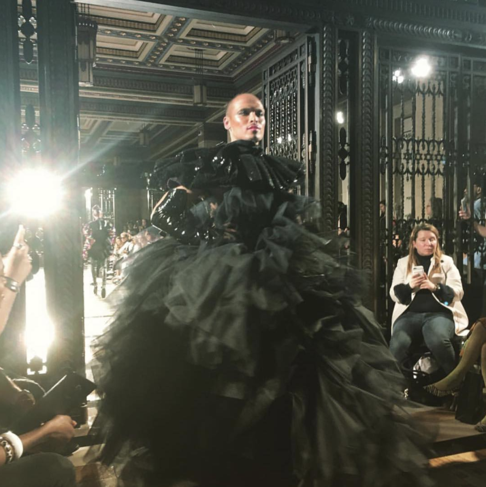 <p>Ball gowns are no longer just for girls, as Hellava Girl made them unisex for SS18. <em>[Photo: Hellva Girl/ Instagram]</em> </p>