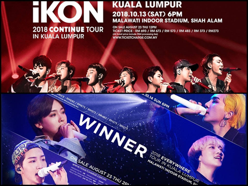 Two zones of iKON and WINNER's back-to-back concerts in KL are already sold out.