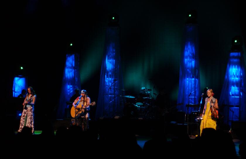 The Dixie Chicks perform at the Concert for Artists' Rights at the Universal Amphitheatre in Universal City, California, February 26. (Photo by Annamaria DiSanto/WireImage)