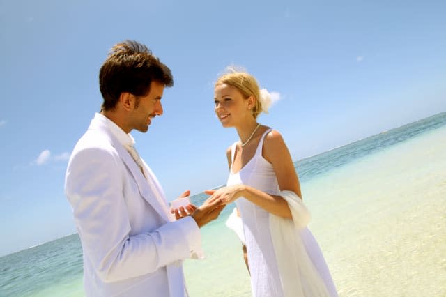 wedding on a white sandy beach