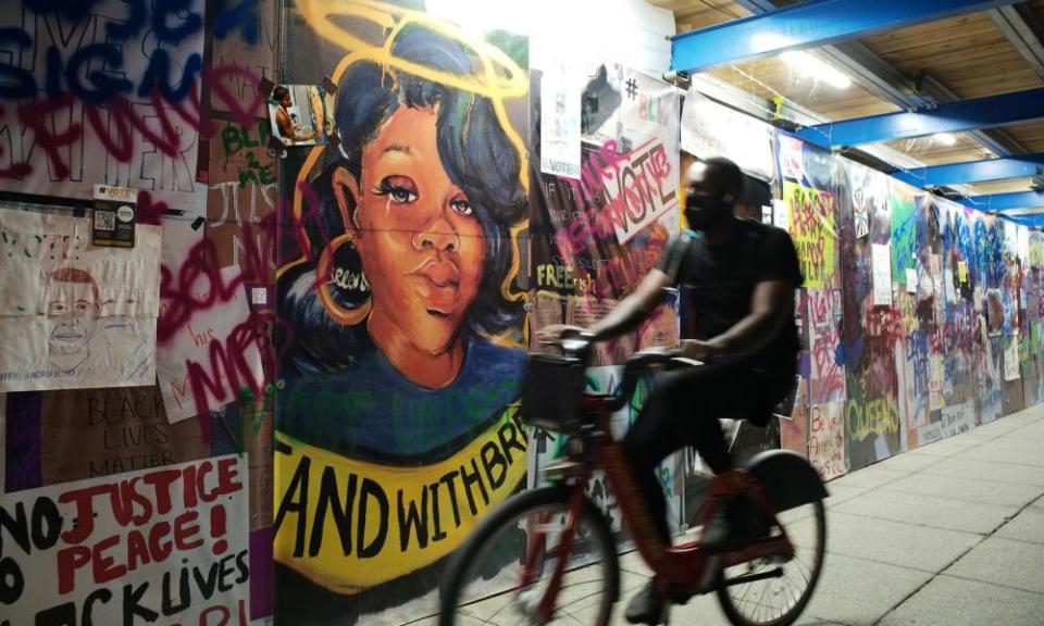 A Breonna Taylor mural at Black Lives Matter Plaza in Washington.