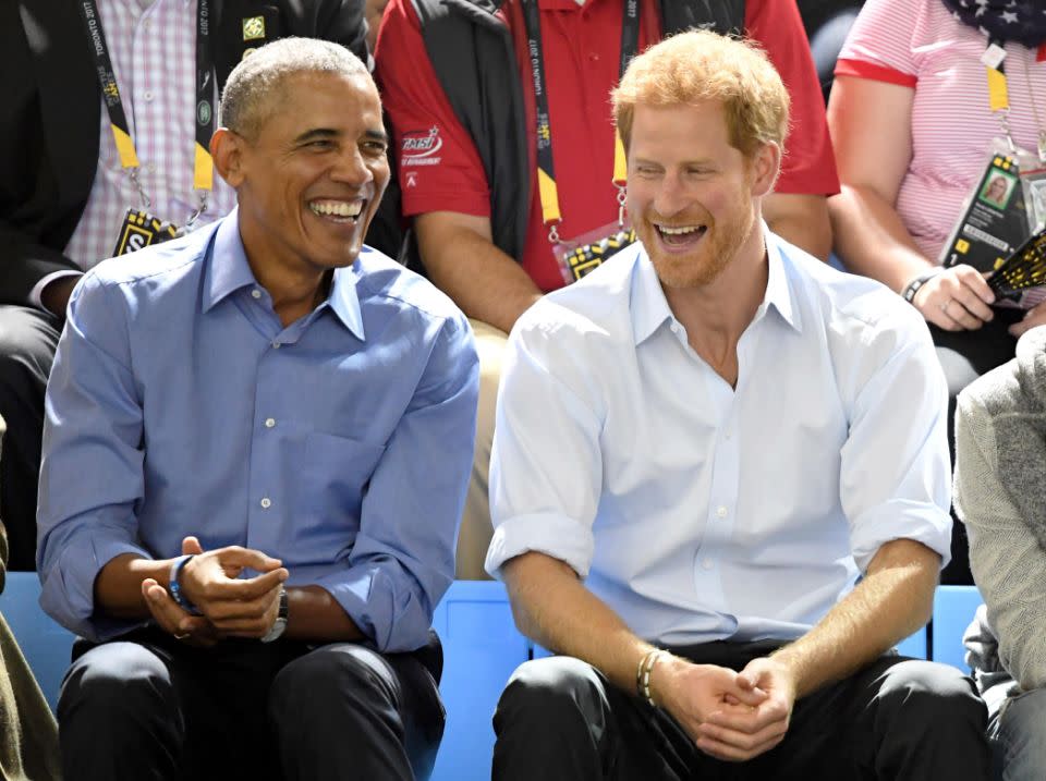 Prince Harry is famously very close the Obamas. Photo: Getty Images