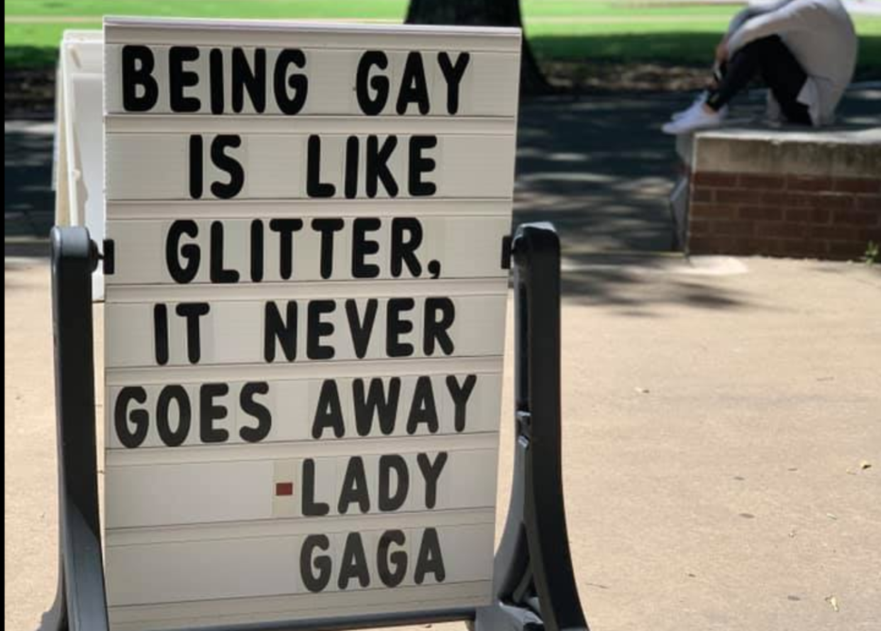 The president of the University of Central Arkansas responded to backlash he faced after a sign supporting the LGBTQ was ordered to be removed off campus. (Photo: Facebook)