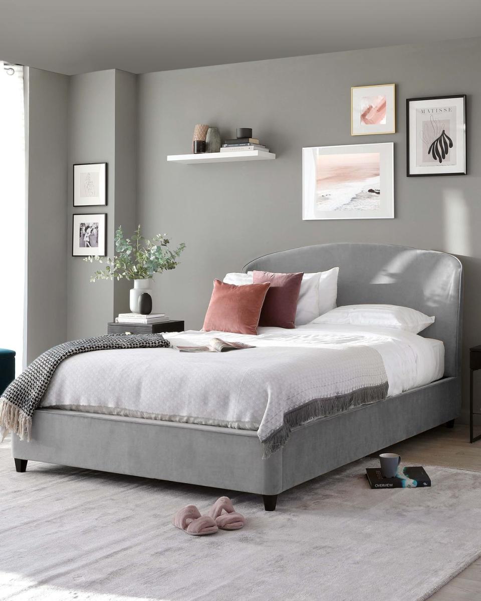 <p>'Create a calming bedroom by starting with a grey base,' says Francesca Birch, designer at Danetti. 'Warm up the space by introducing shades of pink — by choosing a more muted tone of these shades means you can end up with a calming, pastel colour palette for your bedroom.'</p><p>• Shop the look at <a href="https://www.danetti.com/" rel="nofollow noopener" target="_blank" data-ylk="slk:Danetti;elm:context_link;itc:0;sec:content-canvas" class="link ">Danetti</a></p>