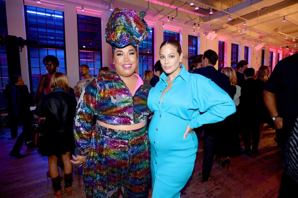 She looked beautiful in bright blue posing with makeup artist Patrick Starrr at the launch of YouTube.com/Fashion on Sept. 9.