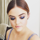 <p>The <i>Pretty Little Liars</i> star and nominee dolled up with the help of makeup artist Kelsey Deenihan, who used blue eye shadow from Avon’s teen brand Mark to create the iridescent look.</p>