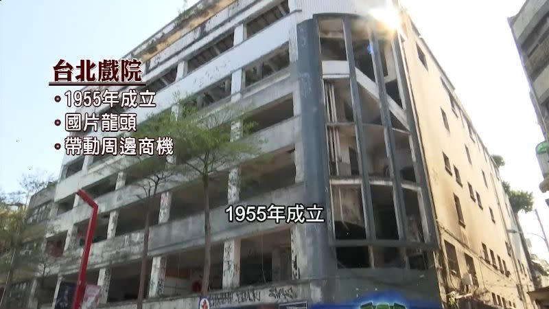 在西門町開業36年的台北戲院，熄燈後因售出無門淪為巨型廢墟。