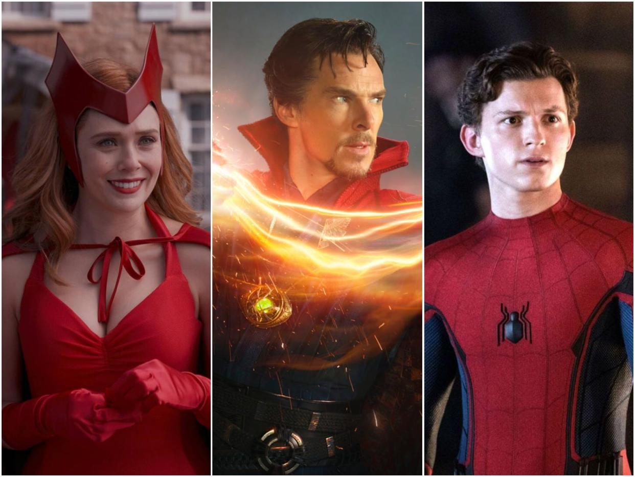 WandaVision, Doctor Strange, and Spider Man