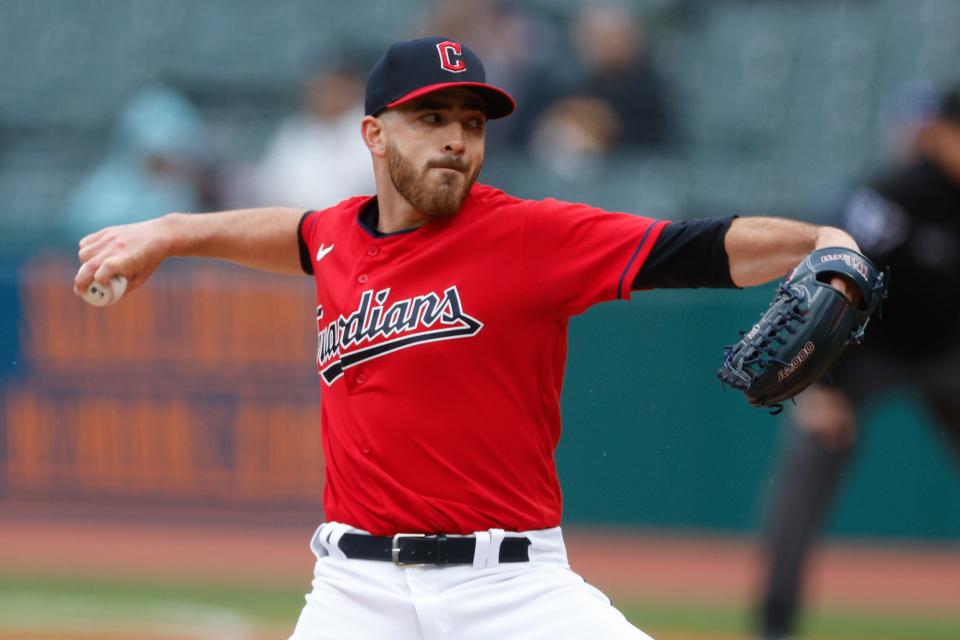 Starting pitcher Aaron Civale was expected to be among the leaders of a talented rotation but he has struggled mightily and is currently on the injured list. [Ron Schwane/Associated Press]