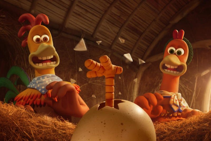 Rocky (L) and Ginger become parents in "Chicken Run: Dawn of the Nugger." Photo courtesy of Aardman/Netflix