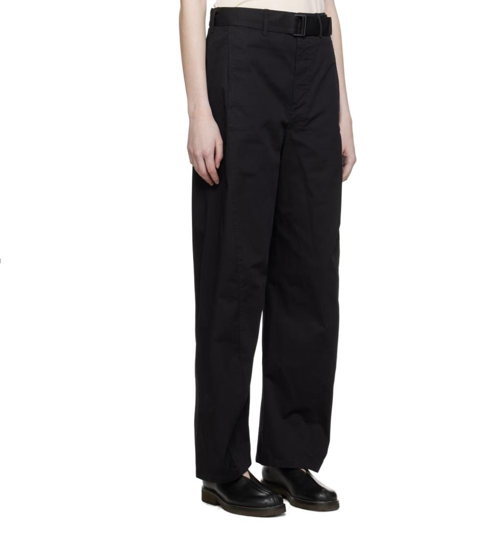 LEMAIRE Black Light Belt Twisted Trousers