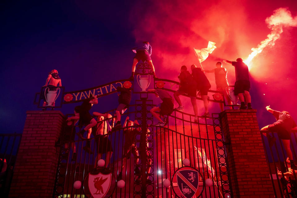 Police condemned the fans who did party outside Anfield in large numbers, despite the celebrations being good-natured.