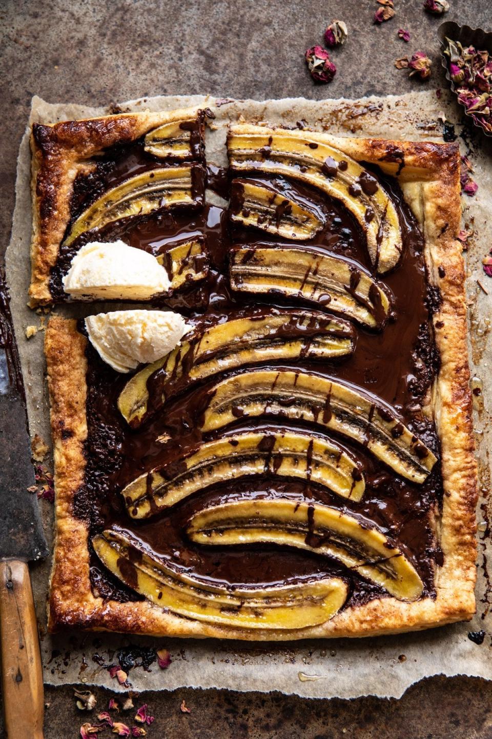 <strong>Get the <a href="https://www.halfbakedharvest.com/warm-chocolate-banana-galette/" target="_blank" rel="noopener noreferrer">Warm Chocolate Banana Galette</a> recipe from Half Baked Harvest</strong>