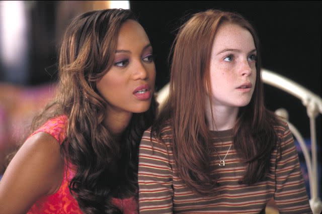 <p>ABC Photo Archives/Disney General Entertainment Content via Getty</p> Tyra Banks and Lindsay Lohan in 2000's Life-Size