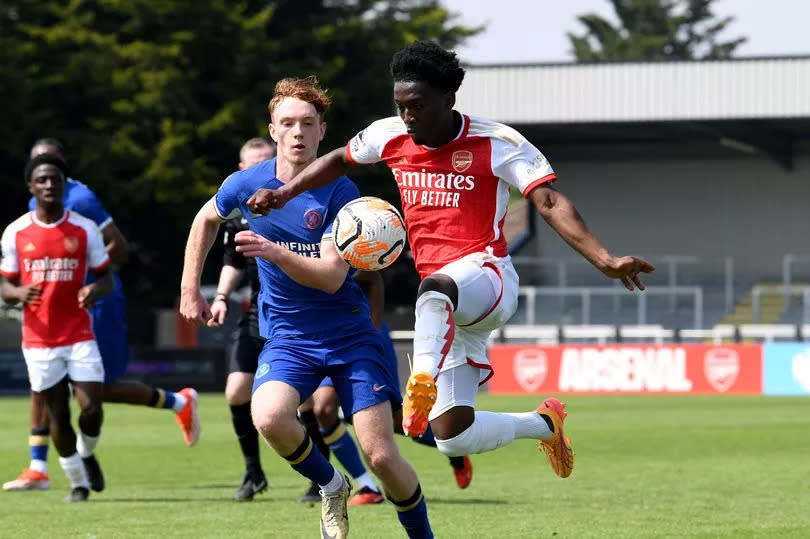 Amario Cozier-Duberry during the PL2 Quarter Final between Arsenal U21 and Chelsea U21.