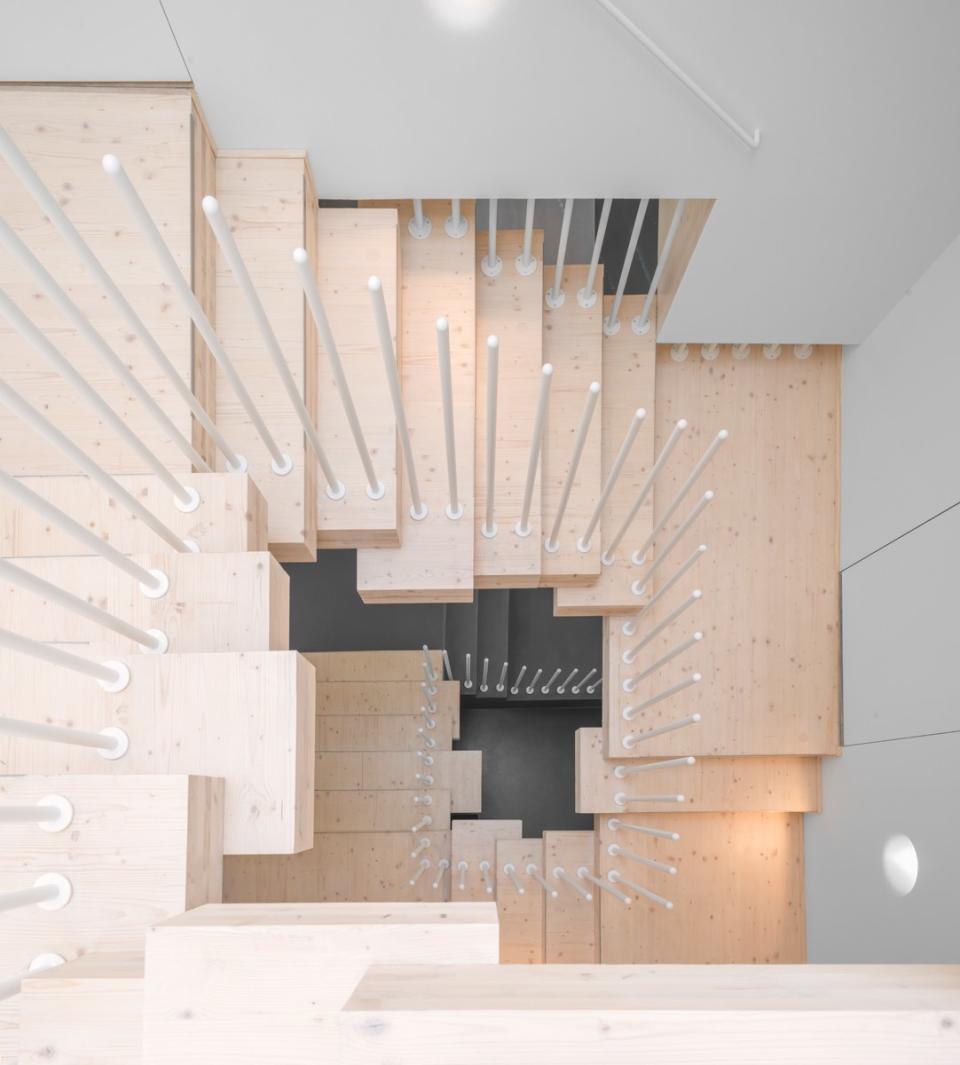 A stairwell inside the home.