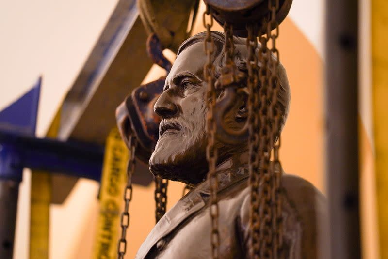 Confederate General Robert E. Lee statue is removed from U.S. Capitol, in Washington