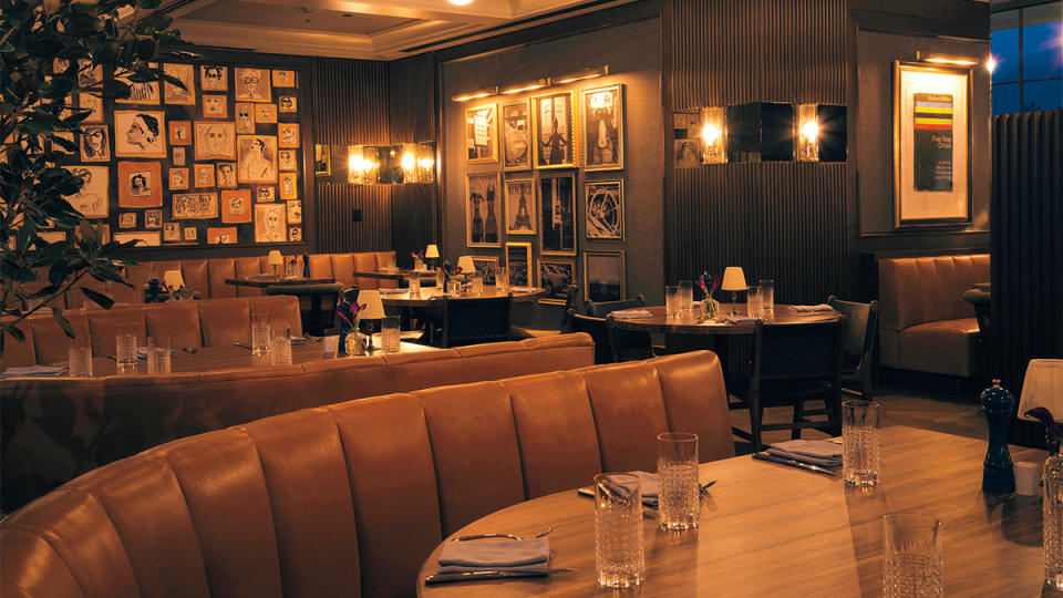 The Club’s moody private dining room.