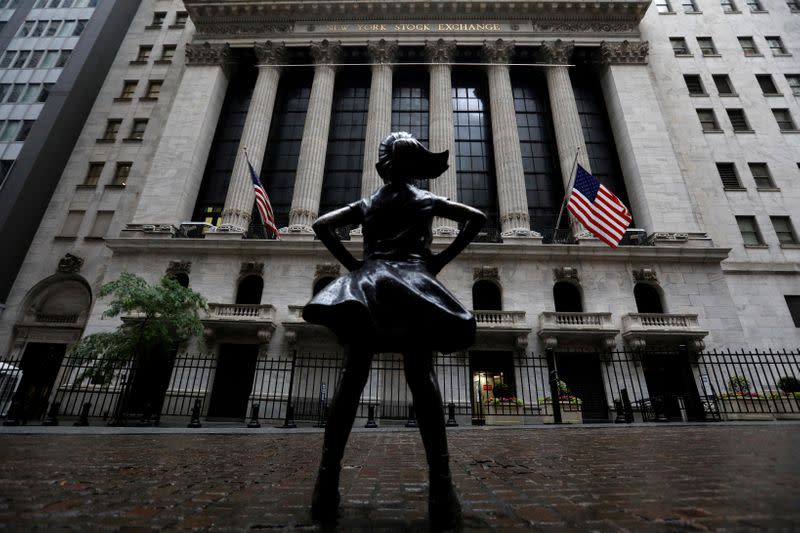 FILE PHOTO: The Fearless Girl statue is seen outside the NYSE in New York