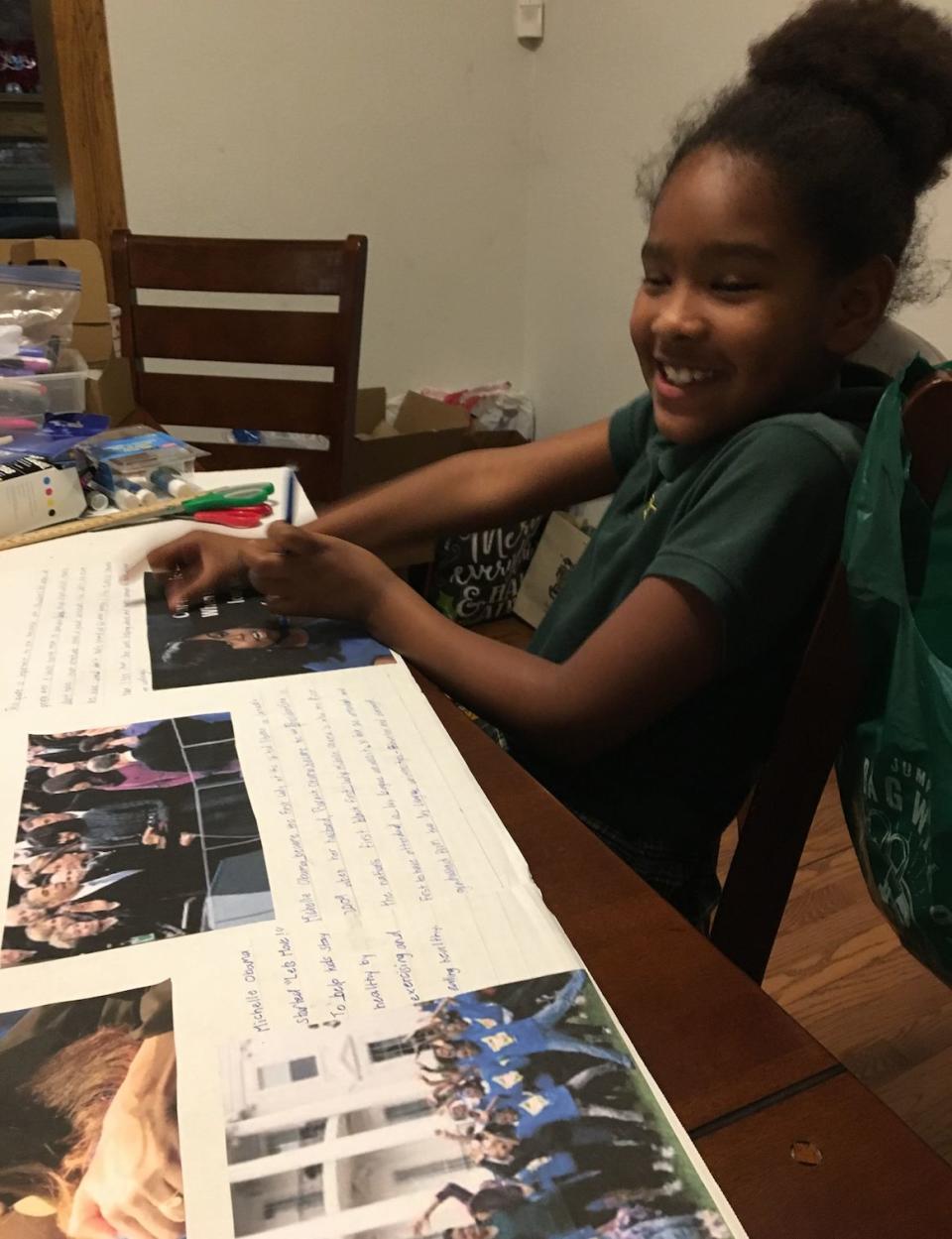 Alexandra working on her project. (Photo: Audrey Dow)