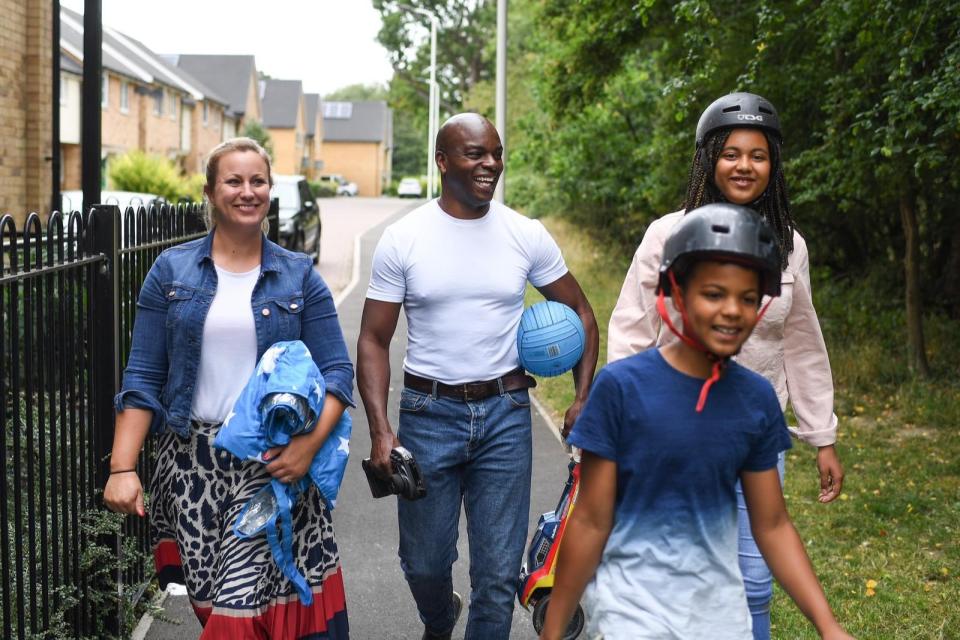 Family man: Shaun Bailey with wife Ellie and children Aurora and Joshua Shaun Bailey campaign