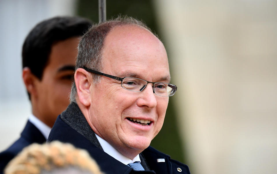 Albert II Prince of Monaco leaving the Elysee Palace after the international ceremony for the Centenary of the WWI Armistice of 11 November 1918, in Paris, France. According to a statement from Monaco's Royal Palace on Thursday, Prince Albert tested positive for new coronavirus known as COVID-19. (Photo by Mustafa Yalcin/Anadolu Agency via Getty Images)