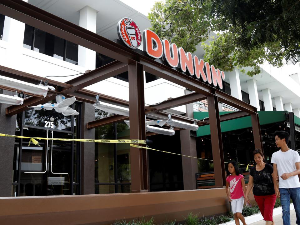 FILE PHOTO: A Dunkin' store, the first since a rebranding by the Dunkin' Donuts chain, is pictured ahead of its opening in Pasadena, California, U.S., August 2, 2017. REUTERS/Mario Anzuoni