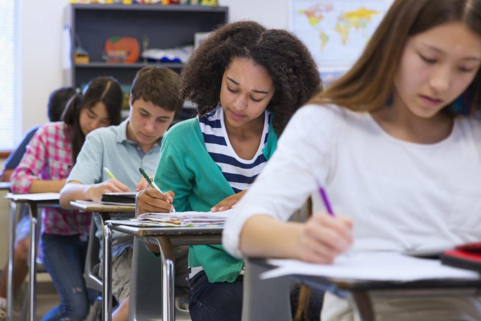 <span class="caption">The president’s budget includes cuts to education, nutrition and housing assistance, and the EPA.</span> <span class="attribution"><a class="link " href="https://www.gettyimages.com/detail/photo/students-taking-notes-in-class-royalty-free-image/186366114?adppopup=true" rel="nofollow noopener" target="_blank" data-ylk="slk:AP images / Don Mason;elm:context_link;itc:0;sec:content-canvas">AP images / Don Mason</a></span>