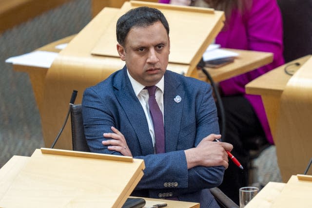 Anas Sarwar sitting in the Holyrood debating chamber