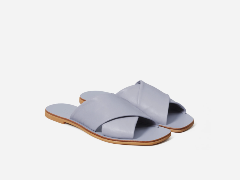 The Day Crossover Sandal in Light Blue.
