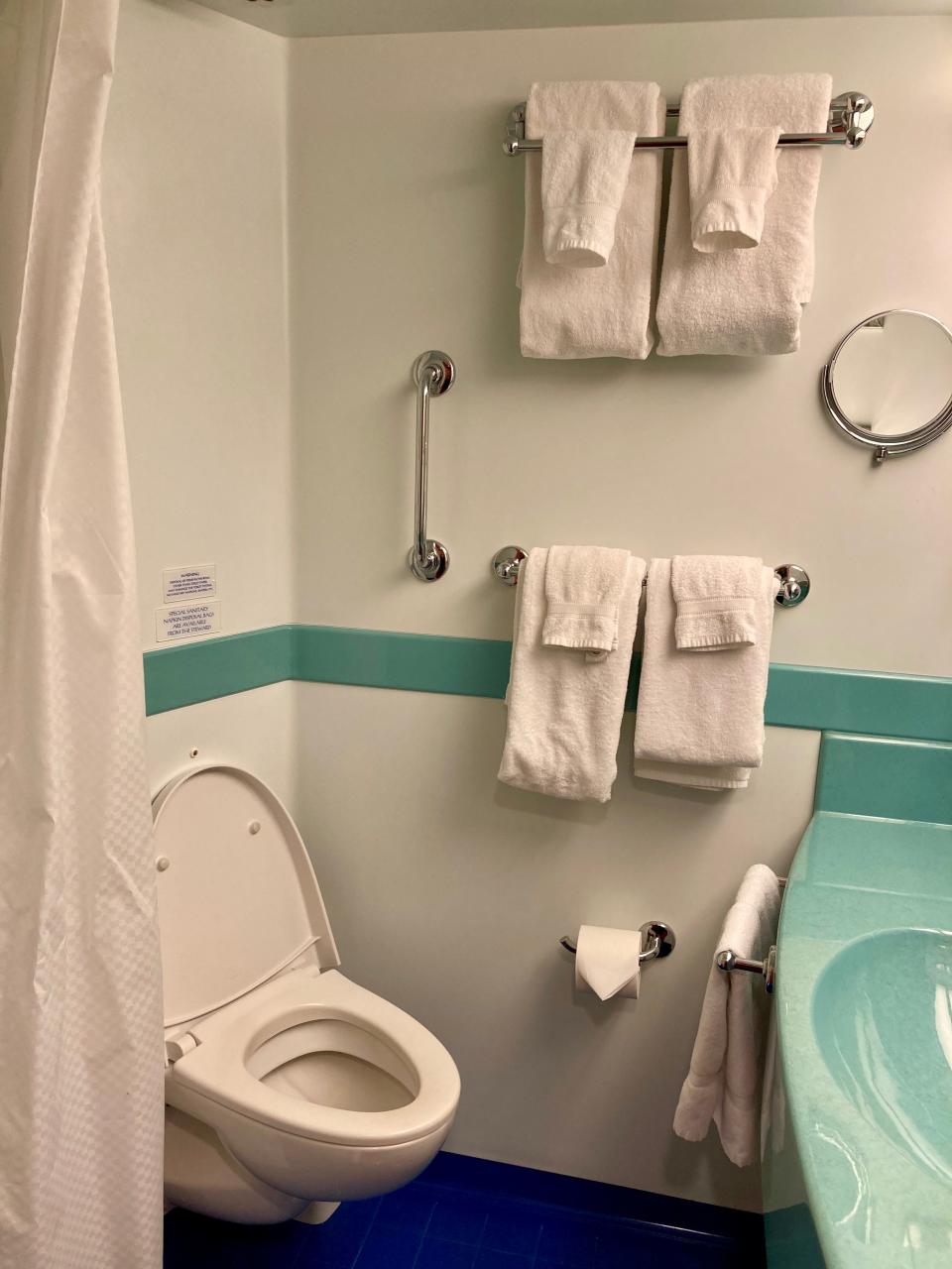 carnival legend toilet and towels