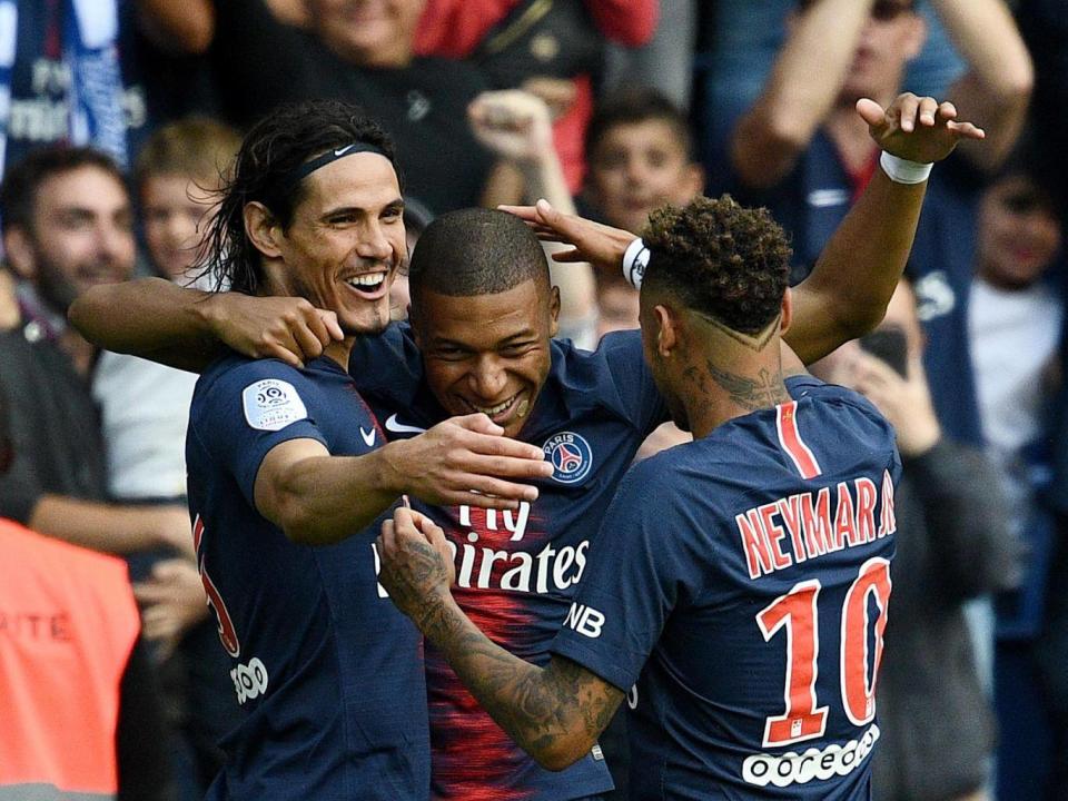 Edinson Cavani, Kylian Mbappé and Neymar make a fearsome front three (Getty)