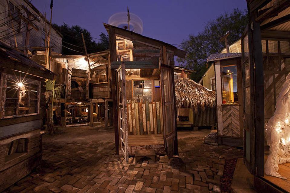 This undated photo provided by courtesy of New Orleans Airlift shows The Music Box, a temporary community art project built in the yard of a private homeowner in New Orleans. The Music Box was phase one of the Dithyrambalina project--a permanent musical structure planned for New Orleans. (AP Photo/Courtesy New Orleans Airlift, Melissa Stryker)