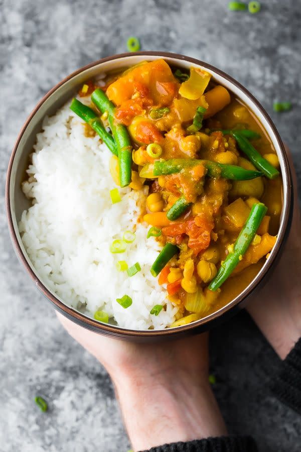 <p>This curry is freezer-friendly and perfect for a make-ahead meal.</p><p>Get the recipe from <a href="https://sweetpeasandsaffron.com/instant-pot-chickpea-curry/" rel="nofollow noopener" target="_blank" data-ylk="slk:Sweet Peas and Saffron;elm:context_link;itc:0;sec:content-canvas" class="link ">Sweet Peas and Saffron</a>. </p>