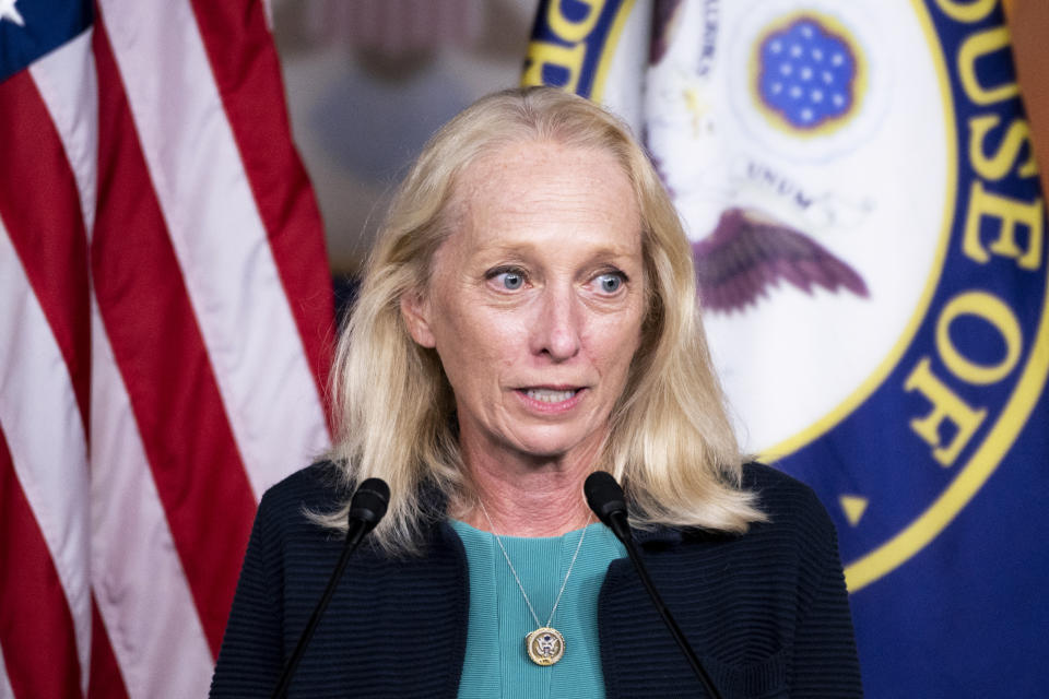 Rep. Mary Gay Scanlon, D-Pa., speaks at the Capitol on Sept. 21, 2021. (Bill Clark / CQ-Roll Call via Getty Images file)