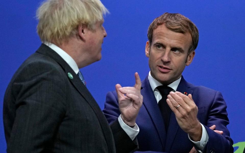 Relations between Boris Johnson and Emmanuel Macron have plummeted in recent months - Alastair Grant/AP Photo/Pool