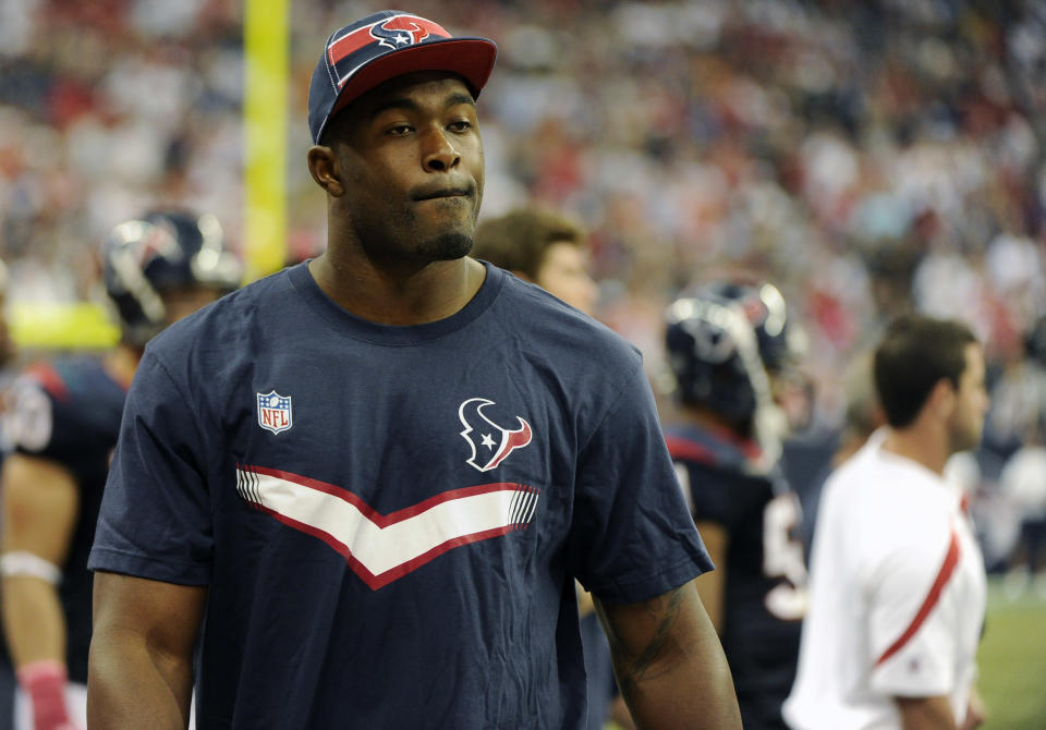 Mario Williams on the sideline of a Houston Texans game in 2011. (AP)