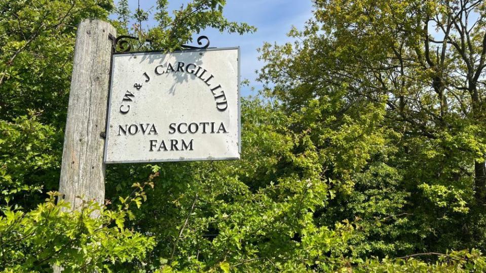 Sign outside Nova Scotia Farm