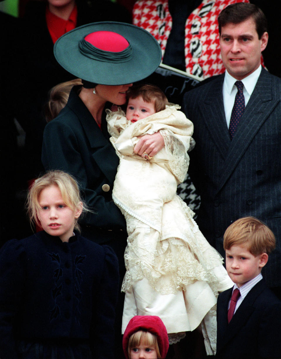 Princess Eugenie also wore the Honiton gown on 23 December 1990 [Photo: PA]