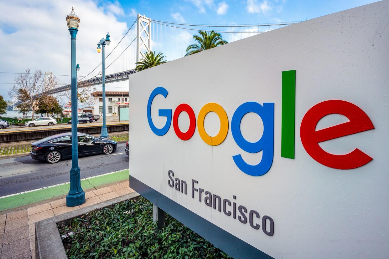 sign for Google officies in San Francisco, California