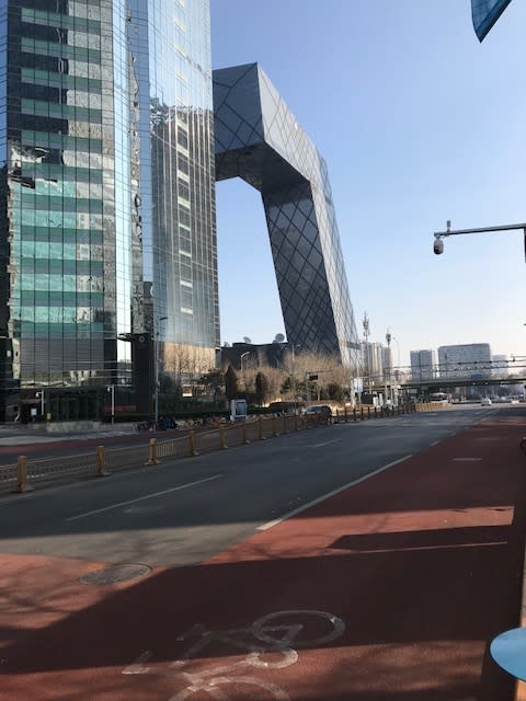 Empty streets in Beijing, China