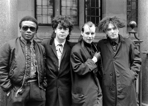 The Cure in 1984: Clifford Leon Anderson, Lol Tolhurst, Paul “Porl“ Thompson and Robert Smith (Getty)