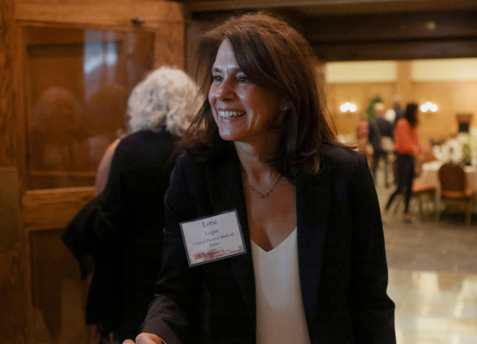 Lorie Logan, president and CEO of the Federal Reserve Bank of Dallas, attends a dinner program at Grand Teton National Park where financial leaders from around the world are gathering for the Jackson Hole Economic Symposium outside Jackson, Wyoming, U.S., August 25, 2022. REUTERS/Jim Urquhart