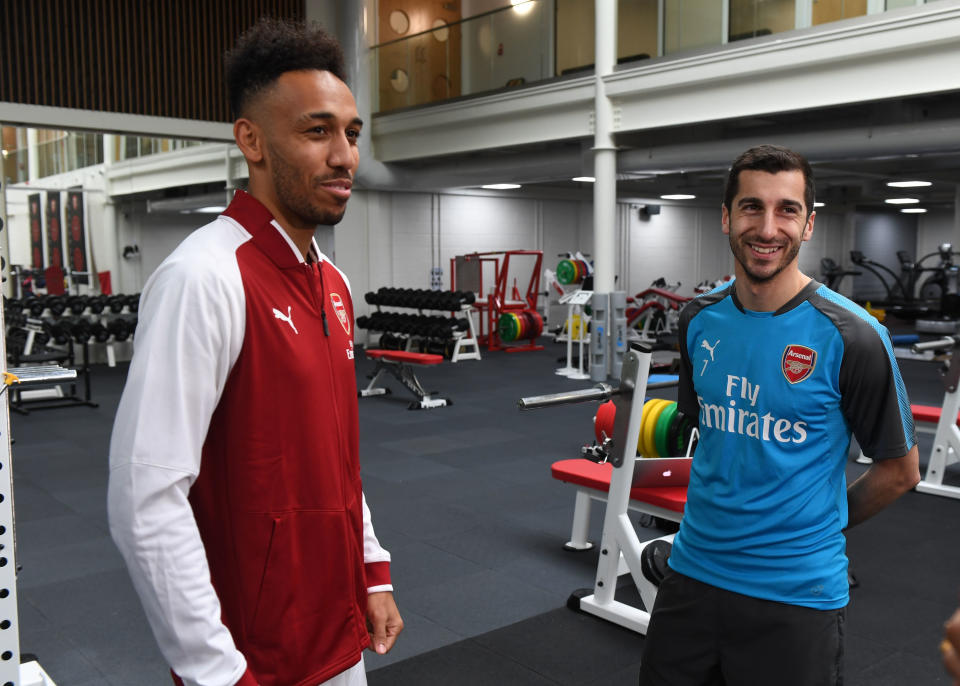 Arsenal unveil new signing Pierre-Emerick Aubameyang at London Colney on Deadline day, January 31, 2018.