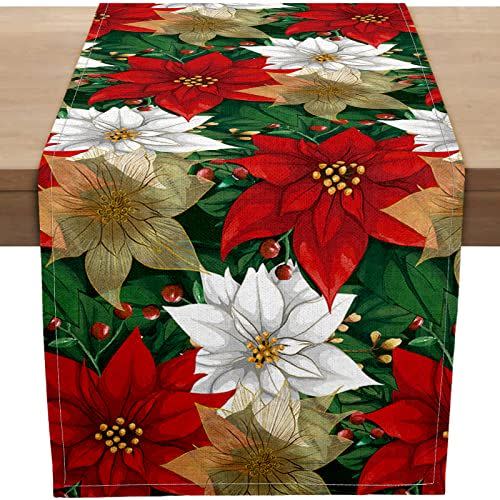 17) Poinsettia Table Runner