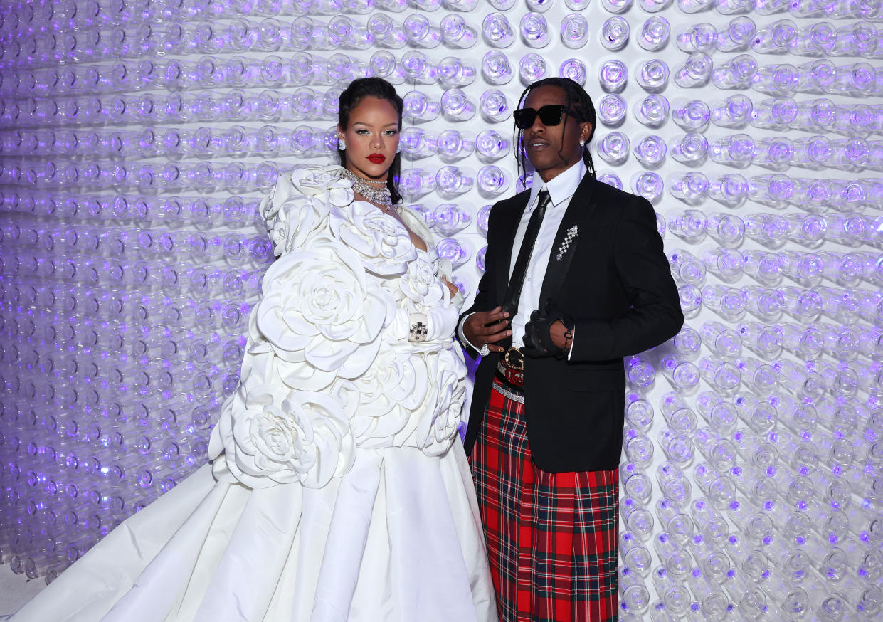 Pictured, Rihanna and A$AP Rocky, who are expecting their second child together. (Getty Images)