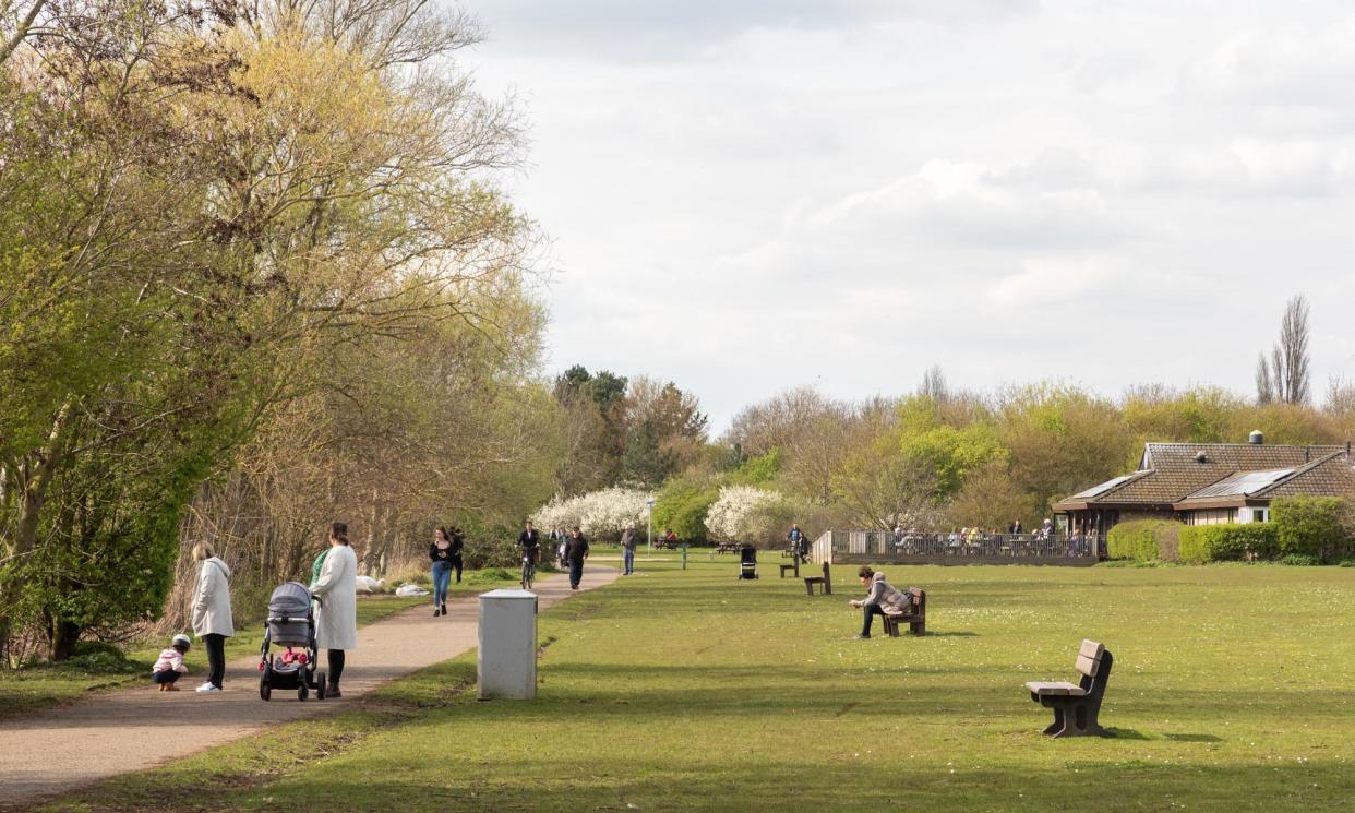 <span>Priory Country Park … ‘Nobody needs the accoutrements of hiking boots or green wellies, or need fret about getting lost.’</span><span>Photograph: Sarah Niemann</span>